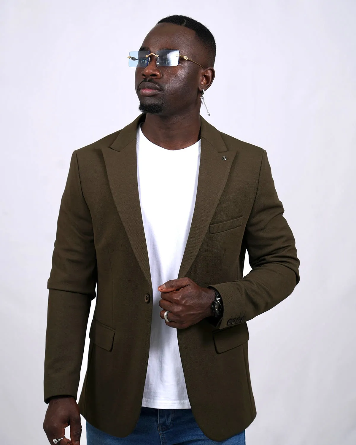 2H #26924 Army One Button Blazer