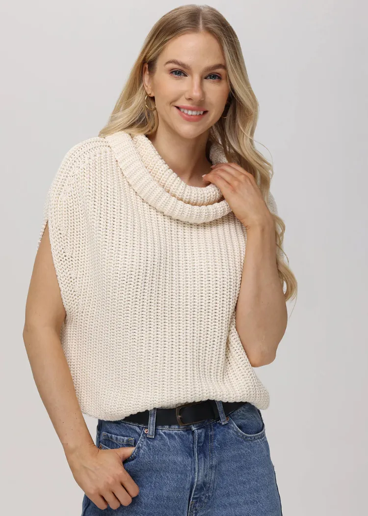 525 Cate Sleeveless Sweater - Cream