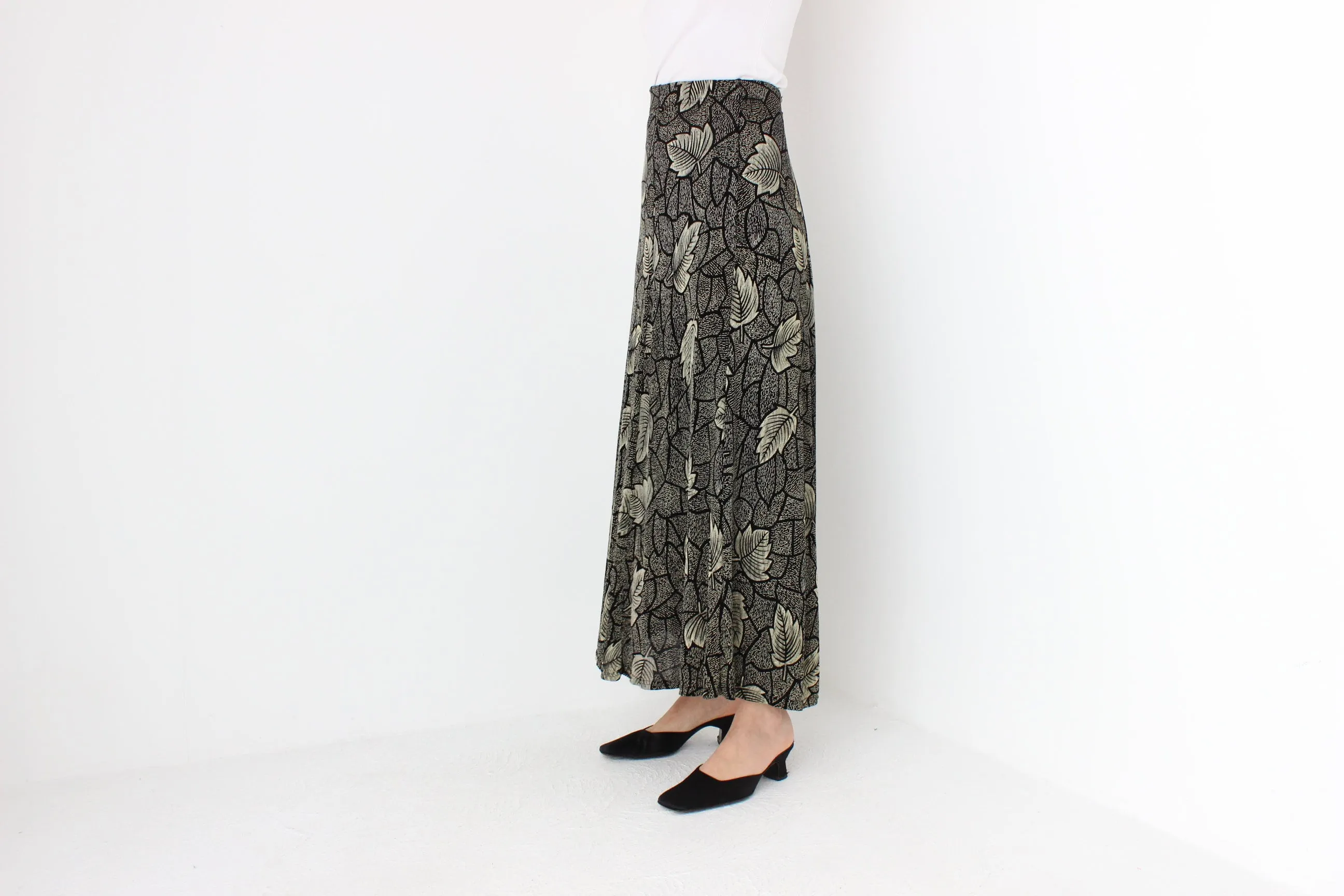 90s Autumn Leaves Grunge Skirt