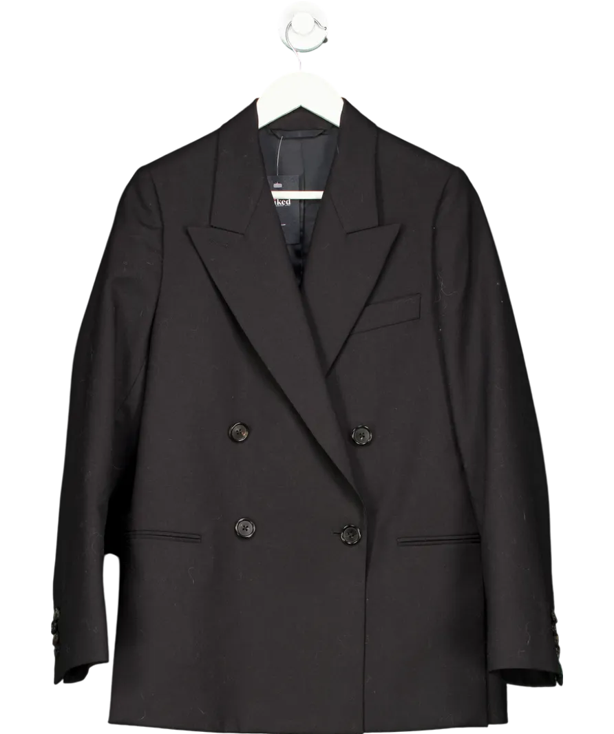 Acne Studios Black Double Breasted Wool Blazer UK 10