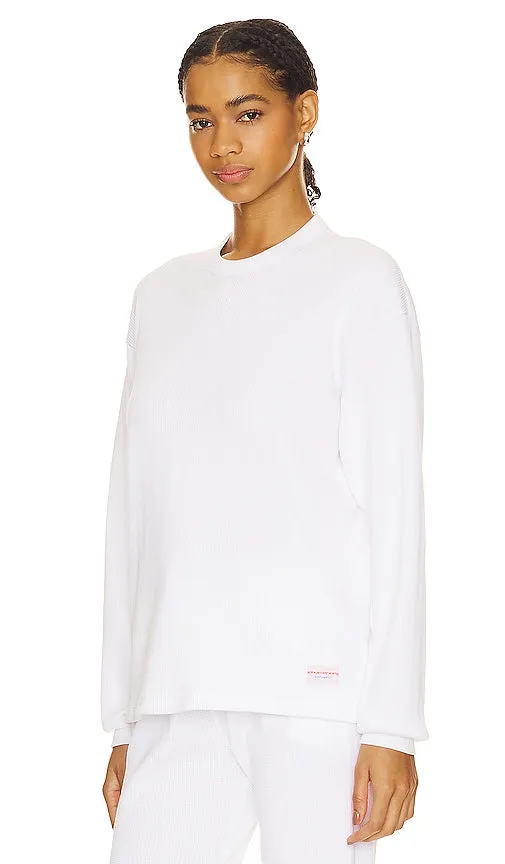 Alexander Wang Waffle Crew Neck Longsleeve in White