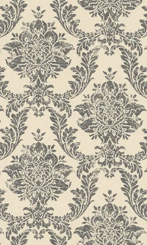 Alliage Black & White Classic Metallic Damask 297415