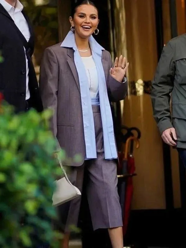 American Singer Selena Gomez Grey Blazer
