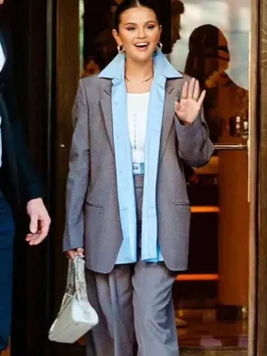 American Singer Selena Gomez Grey Blazer