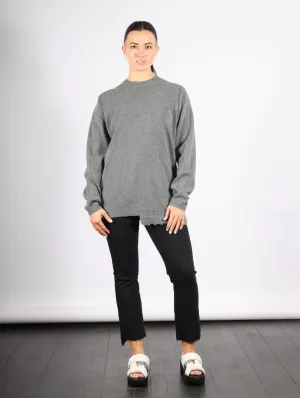 Anna Merino Wool Hole At Back Pullover in Heather Grey by Tibi