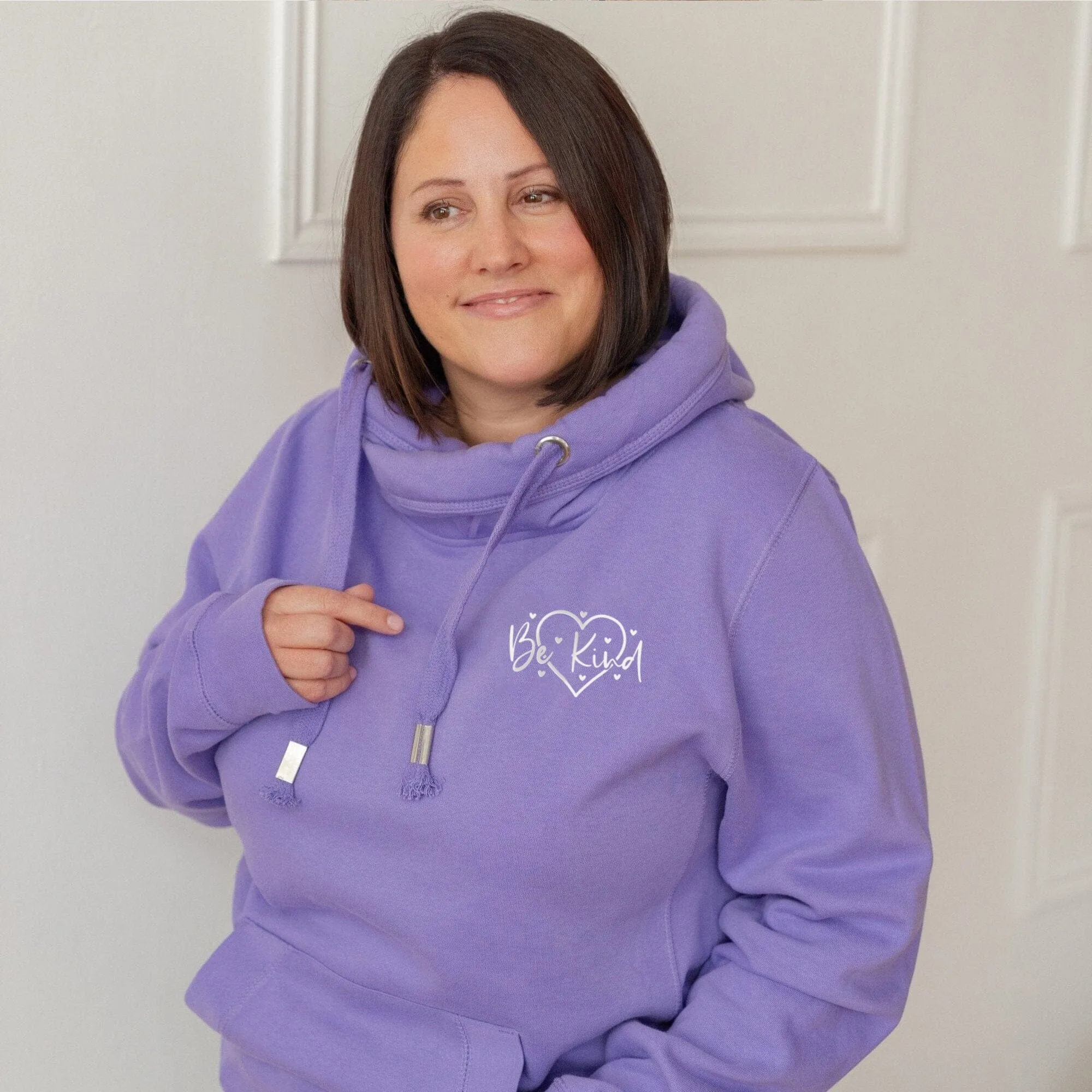 Be Kind Lavender Cowl Neck Hoodie