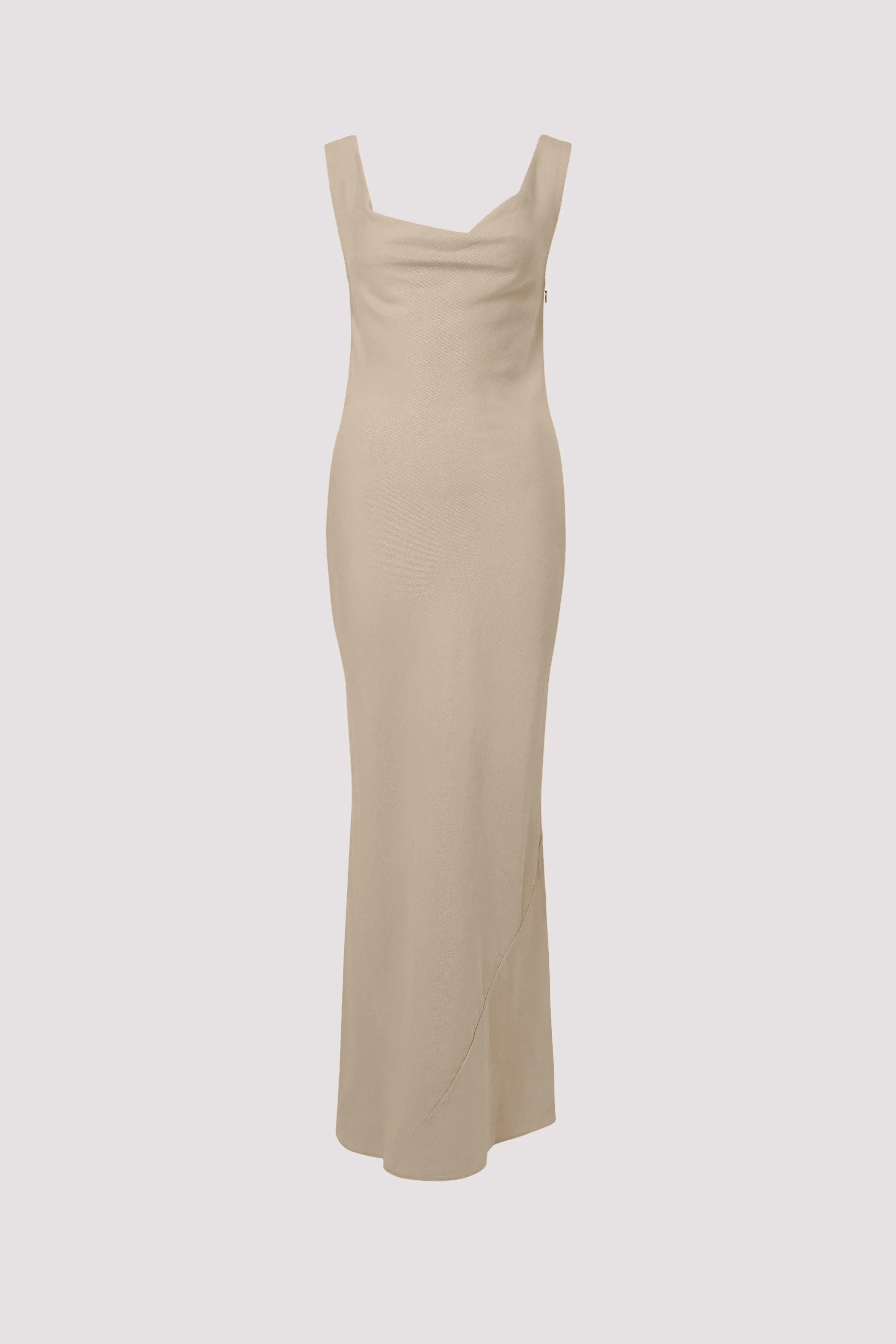 Beige Double Drape Dress