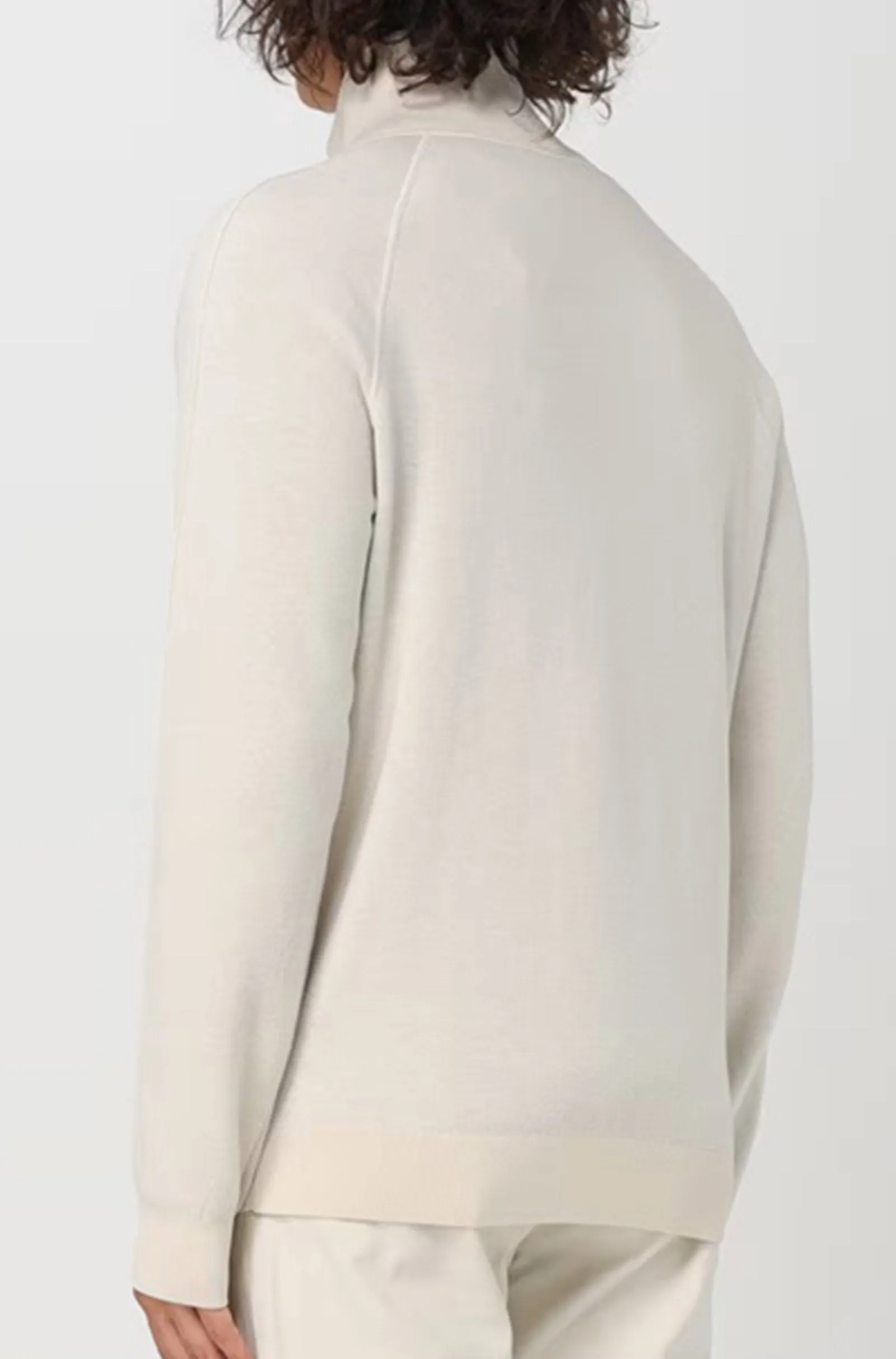 BOSS - H-DOMICO Full Zip Cardigan In Cotton & Virgin Wool in Open White 50519629 132
