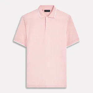 BUGATCHI Short Sleeve Three Button Polo / Salmon