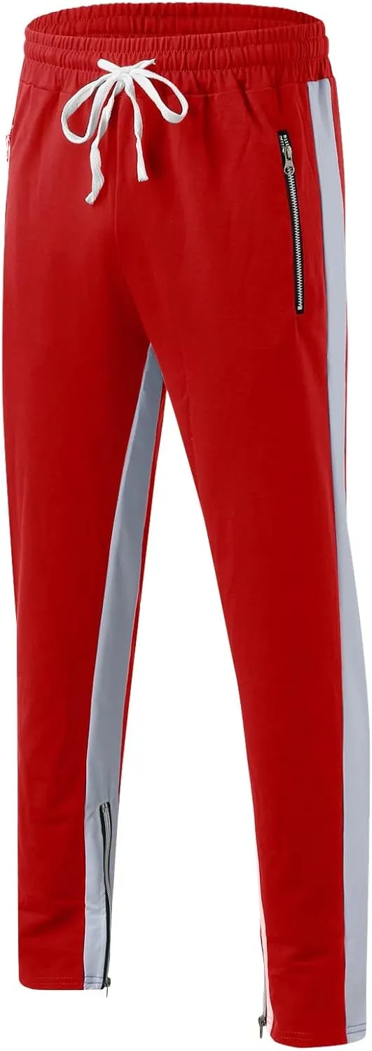 Cargo Pants for Men Big and Tall, Gym Athletic Running Track 5 Pocket Winter Sweat Pants Athletic Pants for Men Cargo