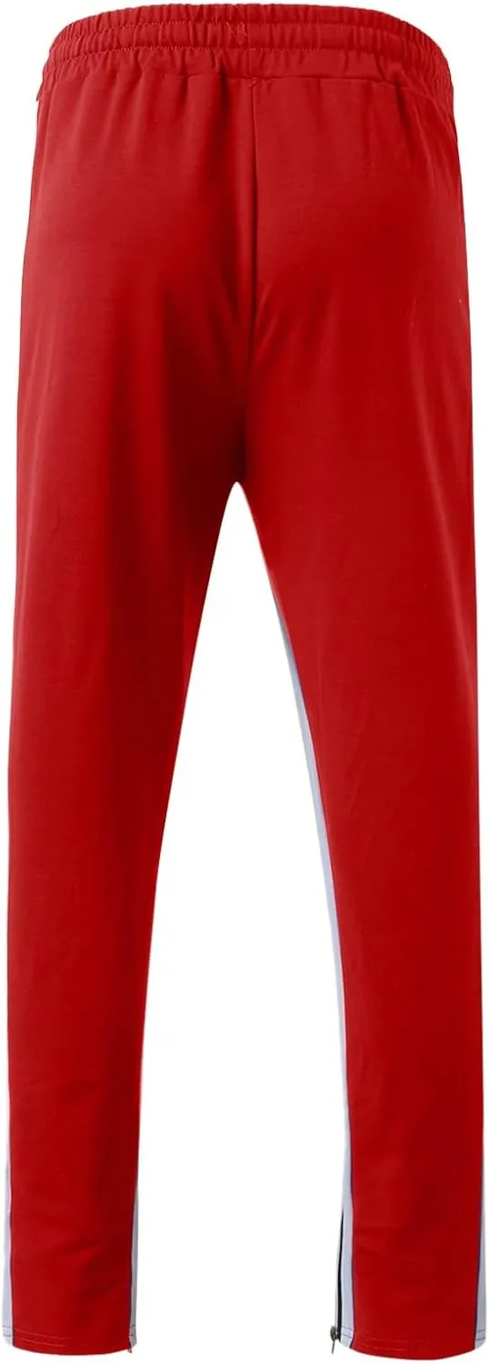 Cargo Pants for Men Big and Tall, Gym Athletic Running Track 5 Pocket Winter Sweat Pants Athletic Pants for Men Cargo