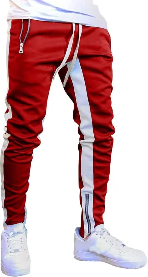 Cargo Pants for Men Big and Tall, Gym Athletic Running Track 5 Pocket Winter Sweat Pants Athletic Pants for Men Cargo
