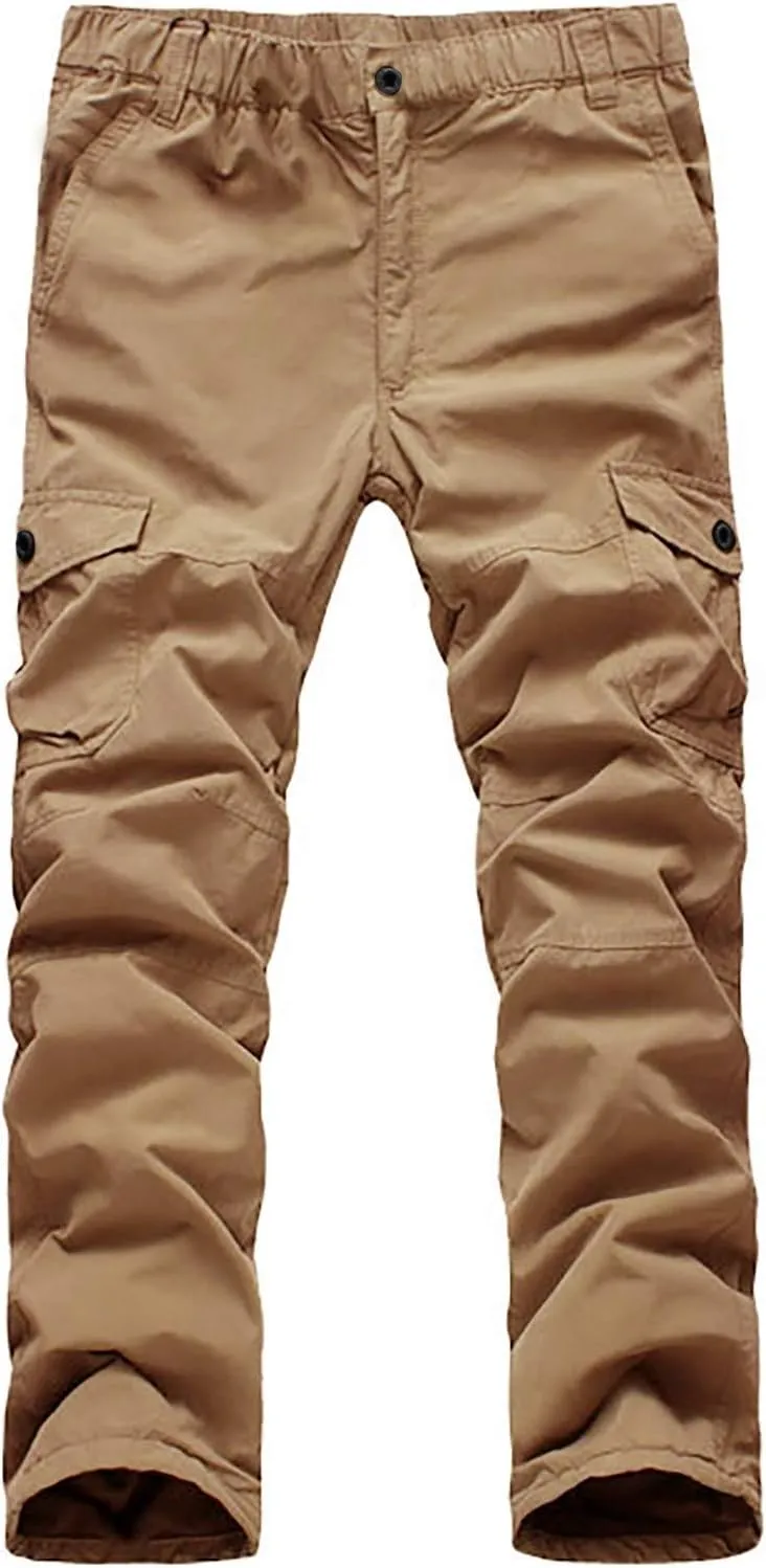 Cargo Pants for Men Relaxed Fit Athletic Gym Workout Pants Solid Color Straight Pants Cotton Legging Pants Sweatpants