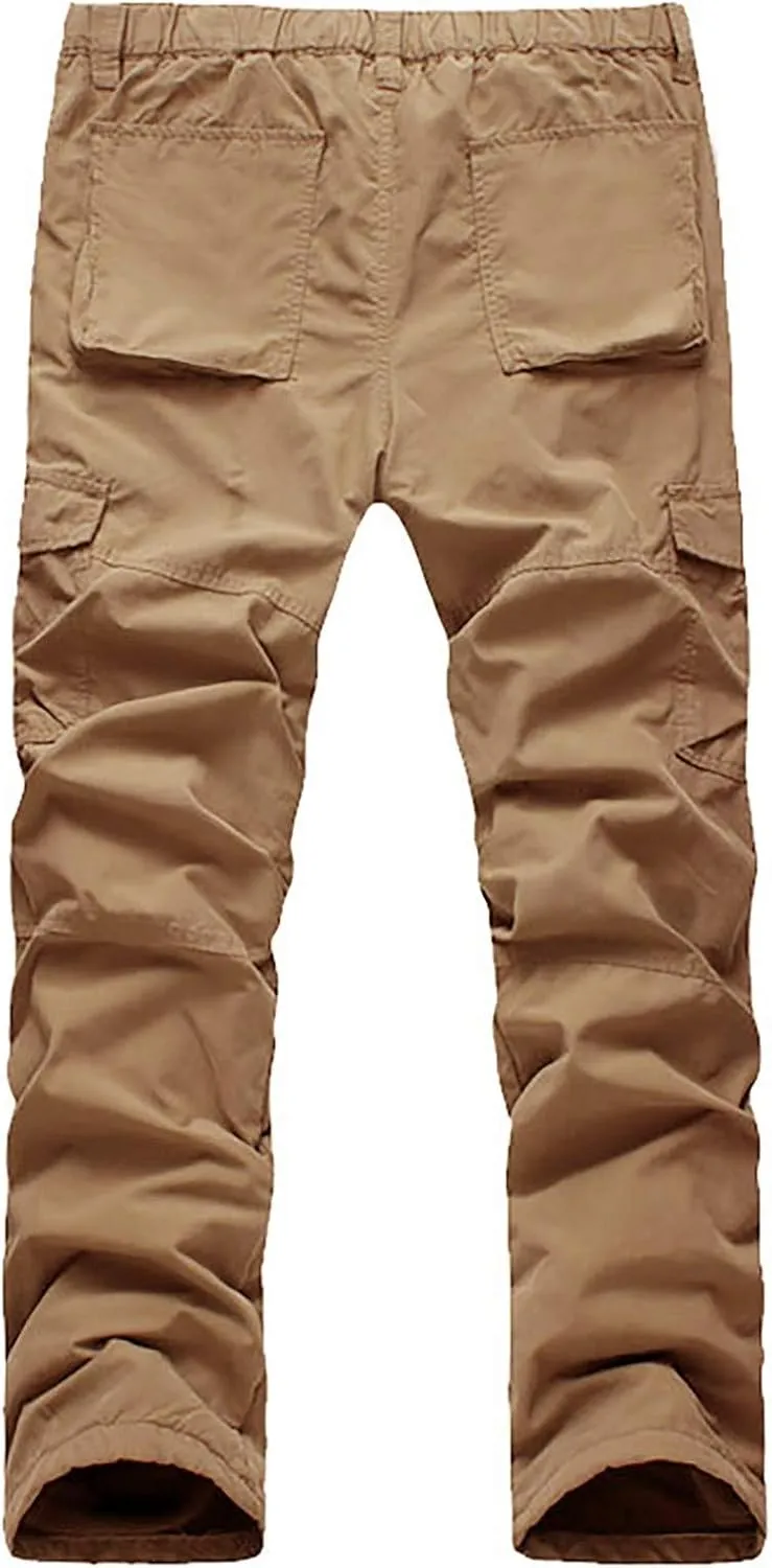 Cargo Pants for Men Relaxed Fit Athletic Gym Workout Pants Solid Color Straight Pants Cotton Legging Pants Sweatpants