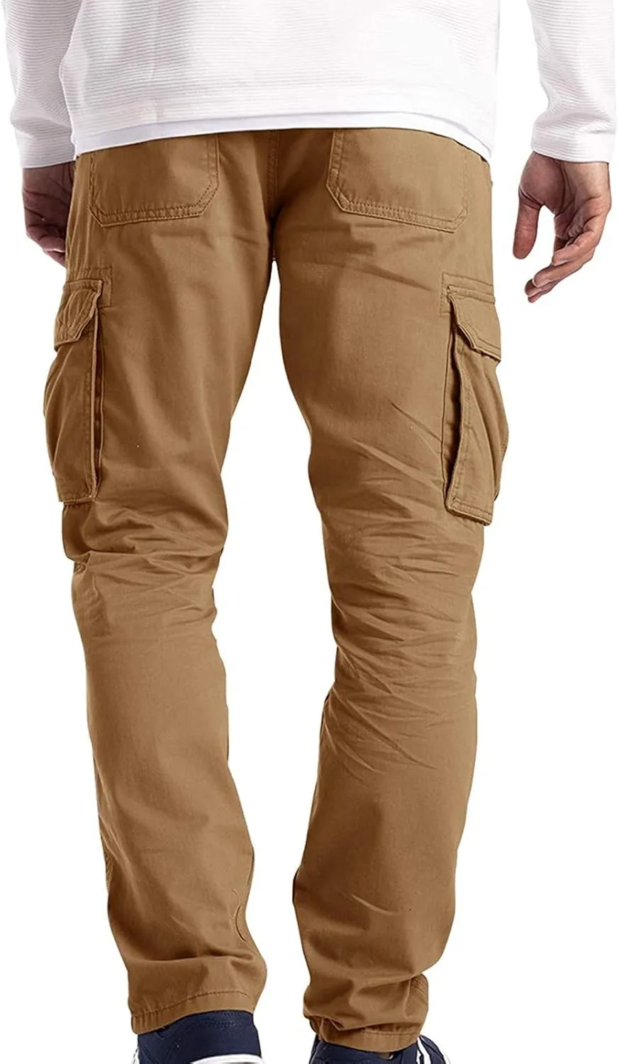 Cargo Pants for Men Relaxed Fit Athletic Gym Workout Pants Solid Color Straight Pants Cotton Legging Pants Sweatpants