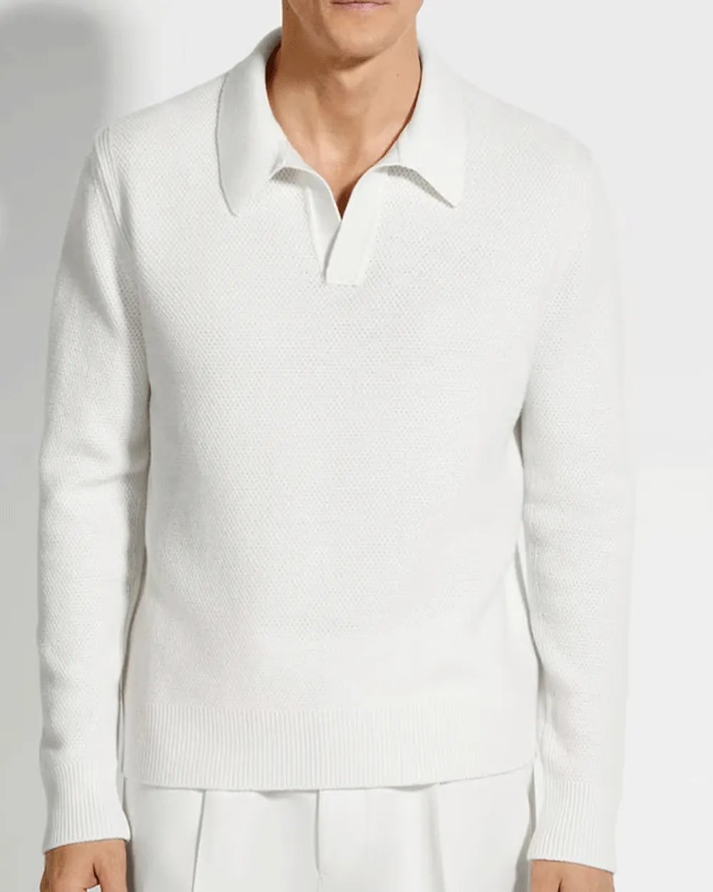 Cream Johnny Collar Sweater