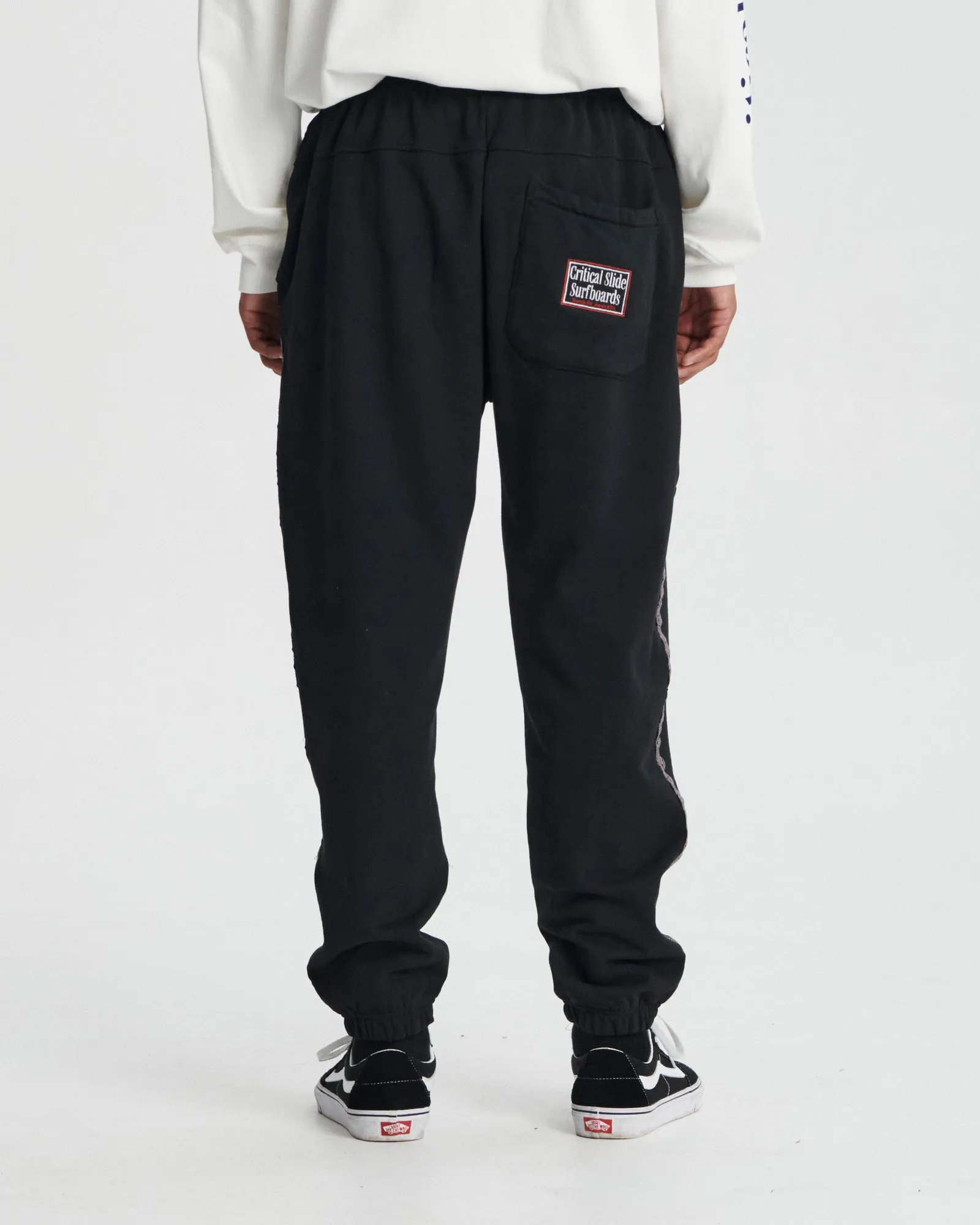 Critical Slide Offset Tape Trackie - VINTAGE BLACK
