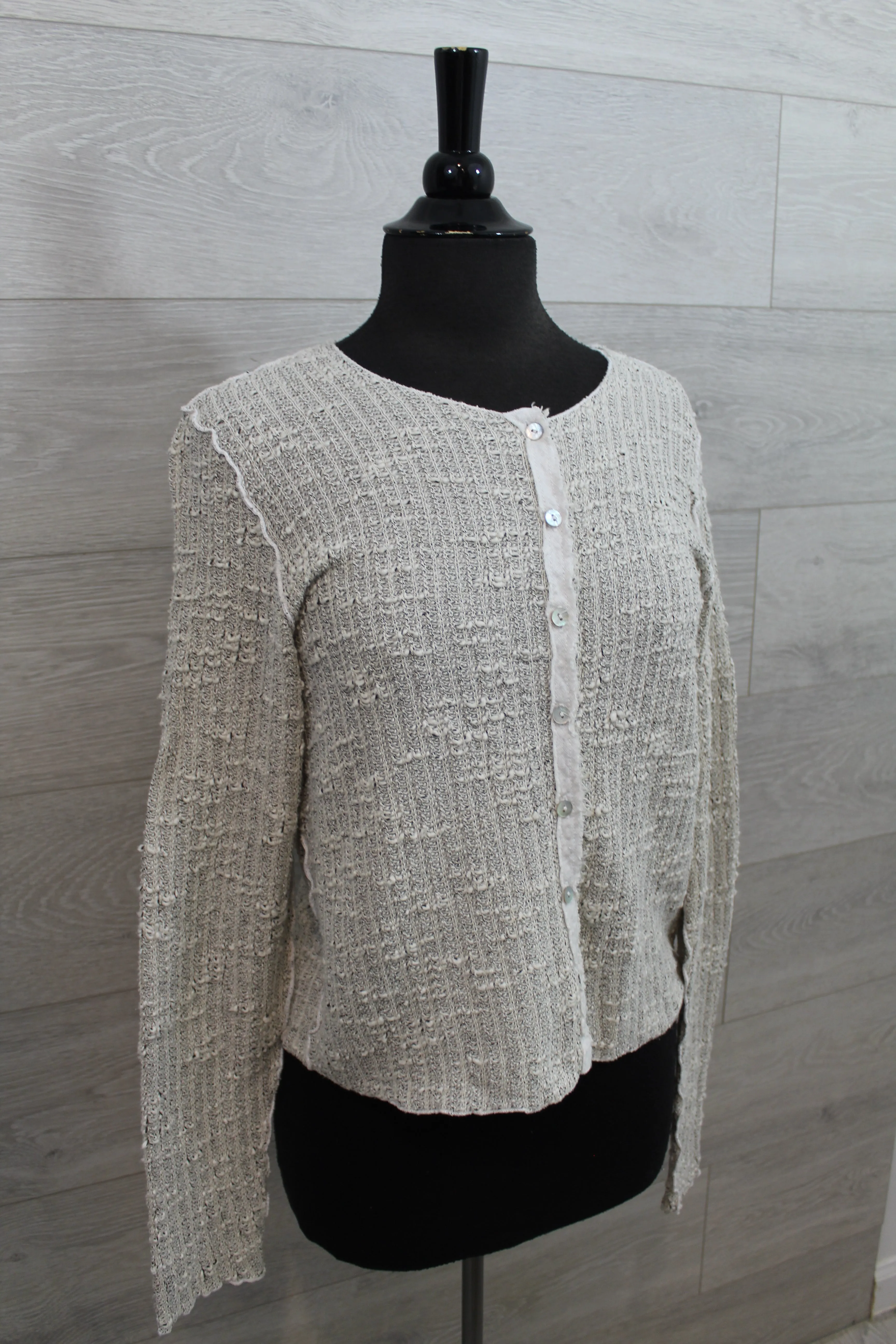 Cut Loose Texture Sweater Knit - Crop Cardigan FINAL SALE ITEM