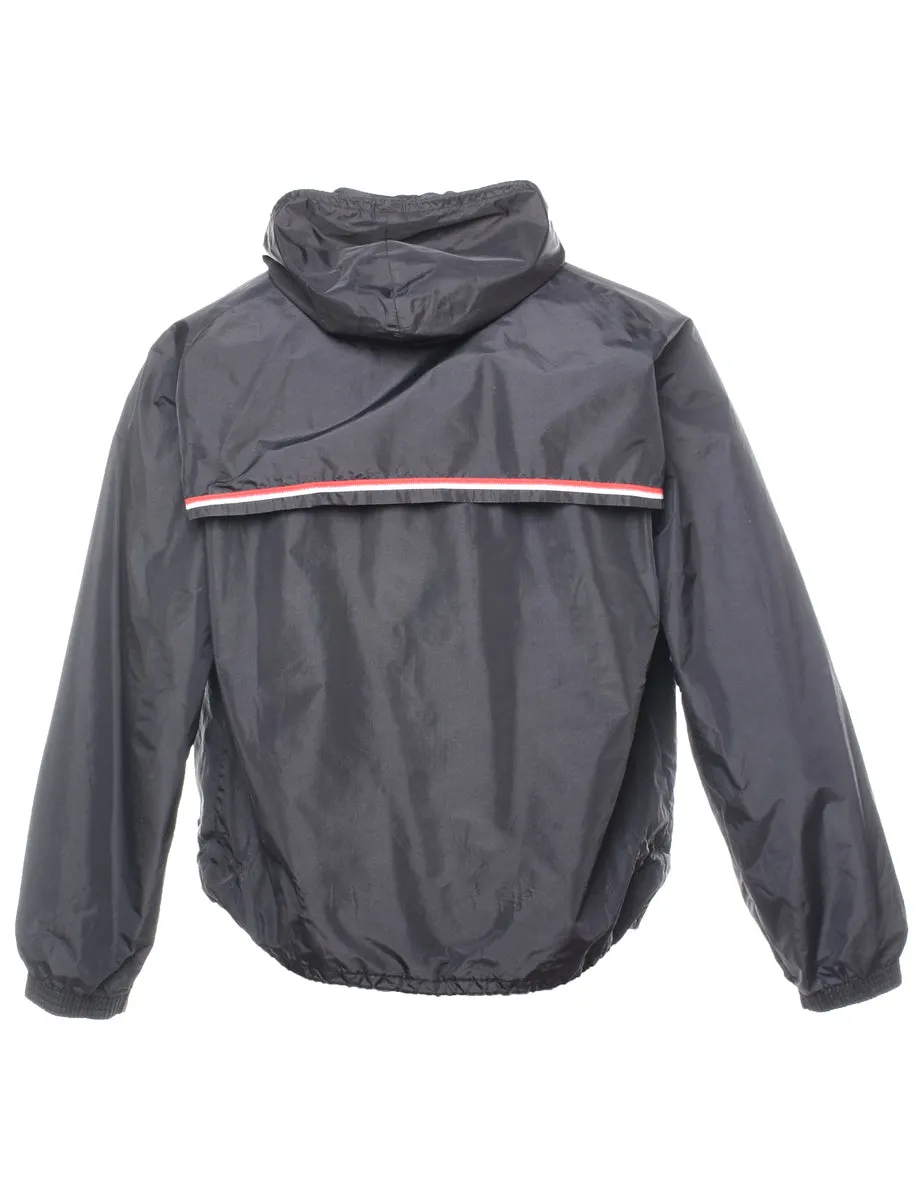 Dark Grey Zip-Front Nylon Jacket - L
