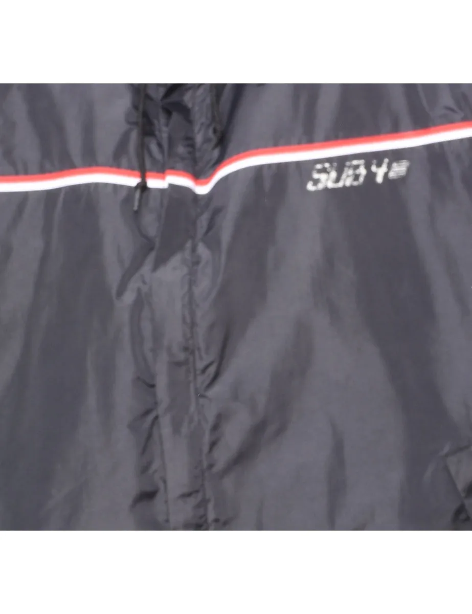 Dark Grey Zip-Front Nylon Jacket - L
