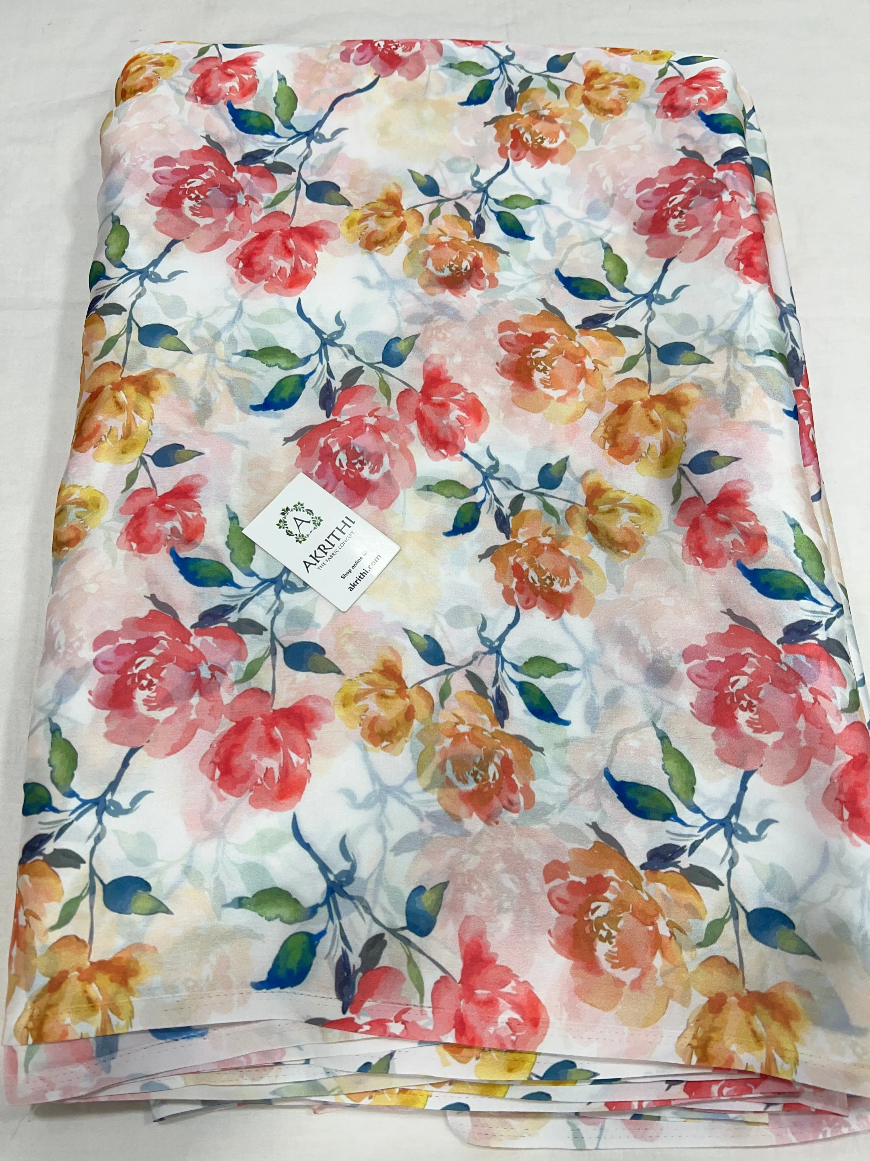 Digital  printed satin georgette fabric  80 cms cut
