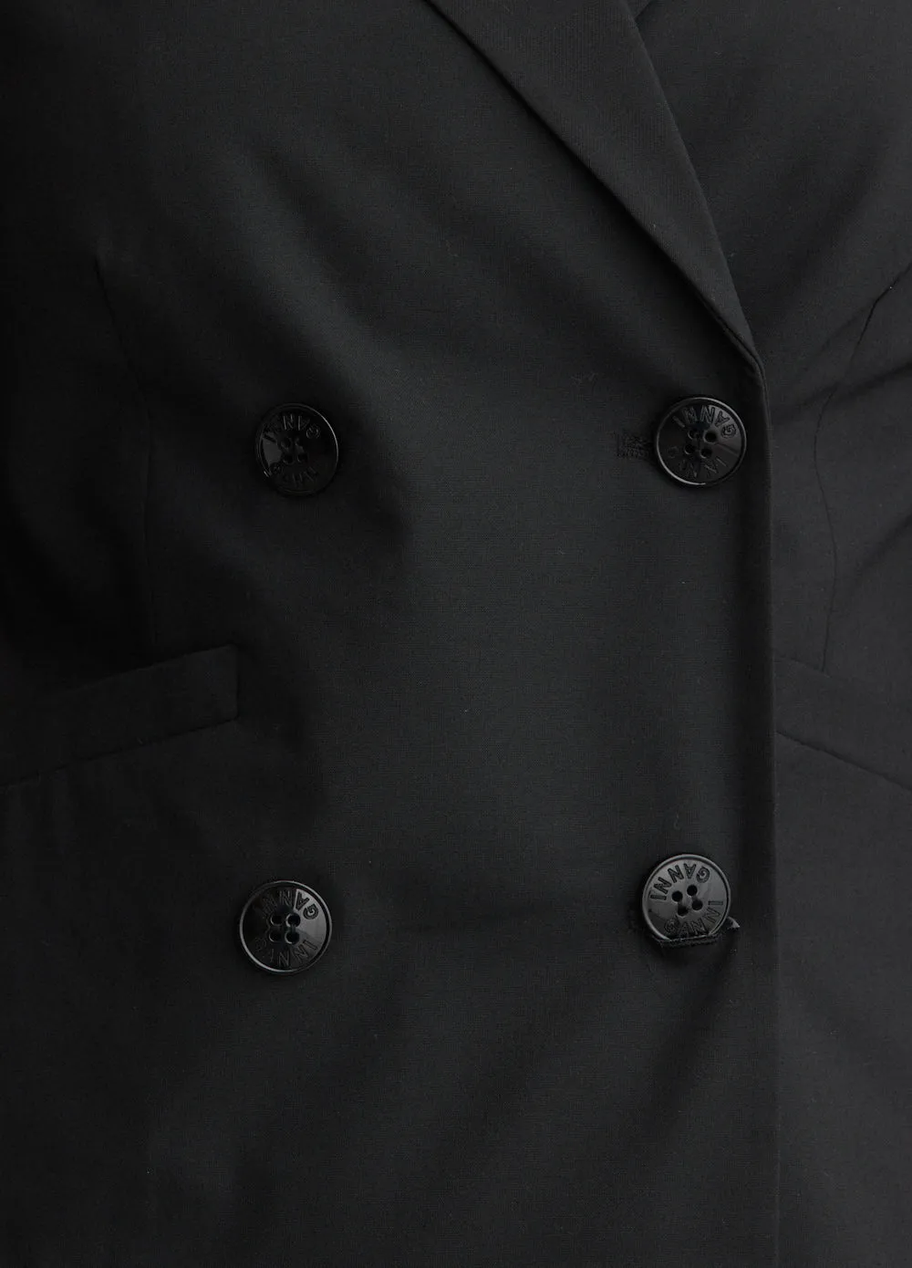 Drapey Melange Fitted Double Breasted Blazer