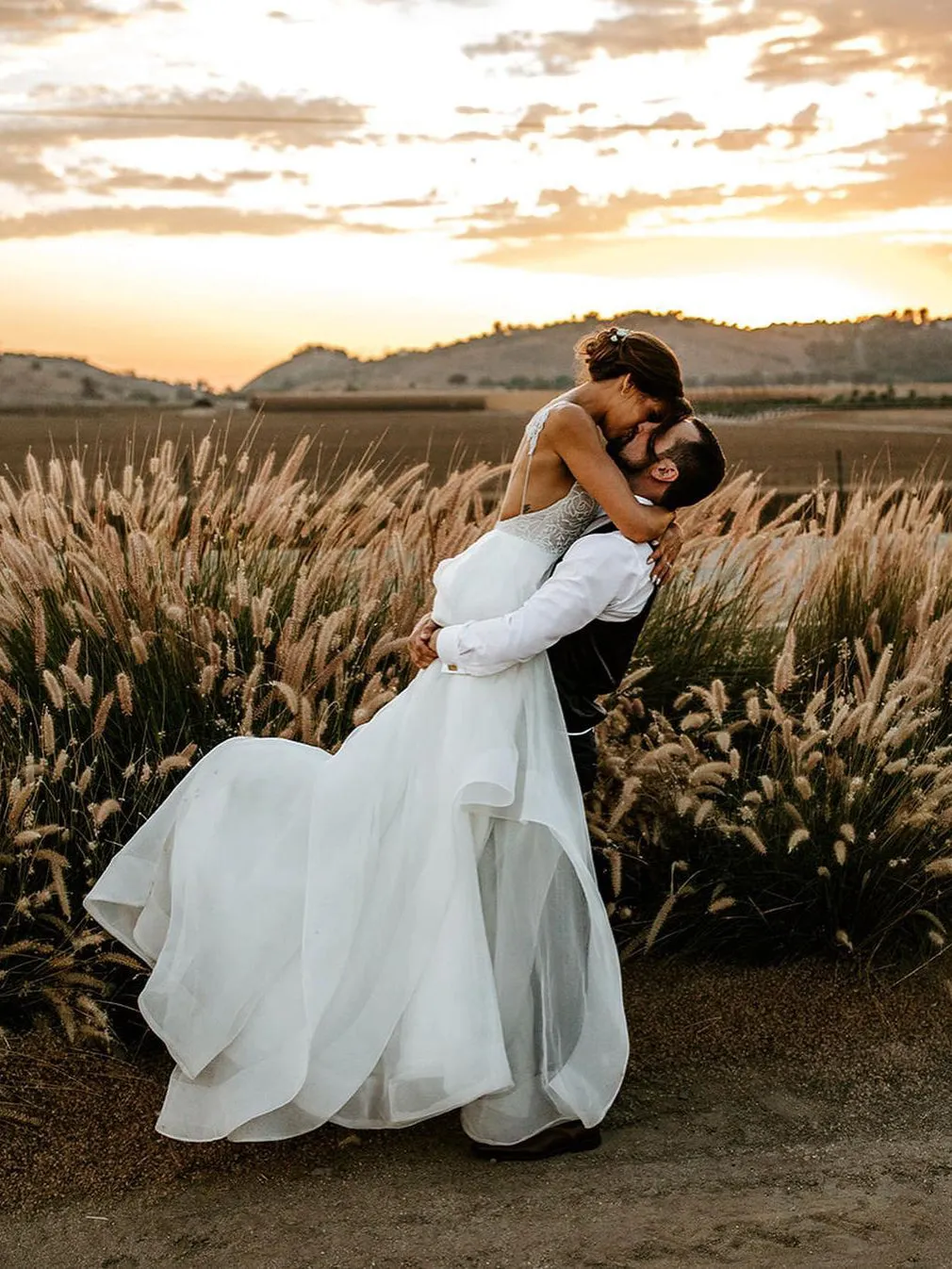Elegant Organza Spaghetti Straps Backless A-line Wedding Dresses With Appliques WD590