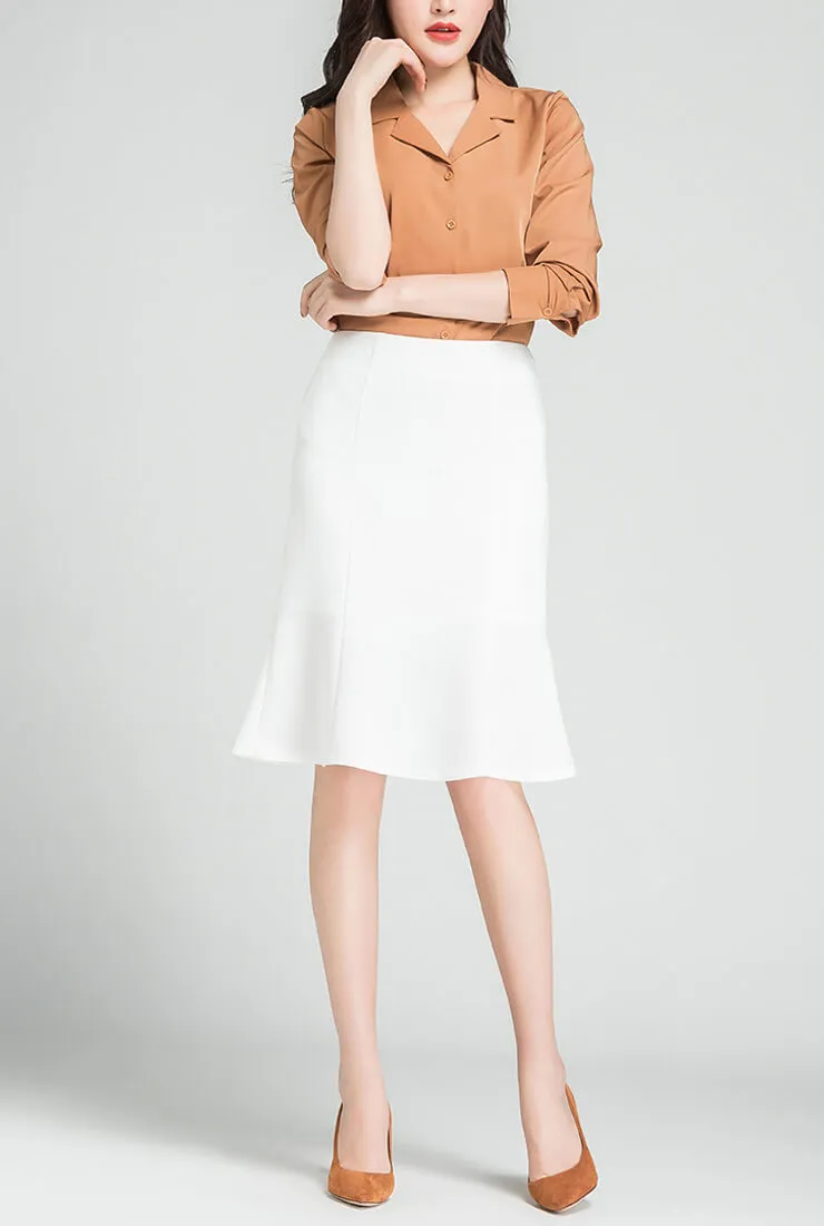 Fishtail Solid Color Sheath Skirt