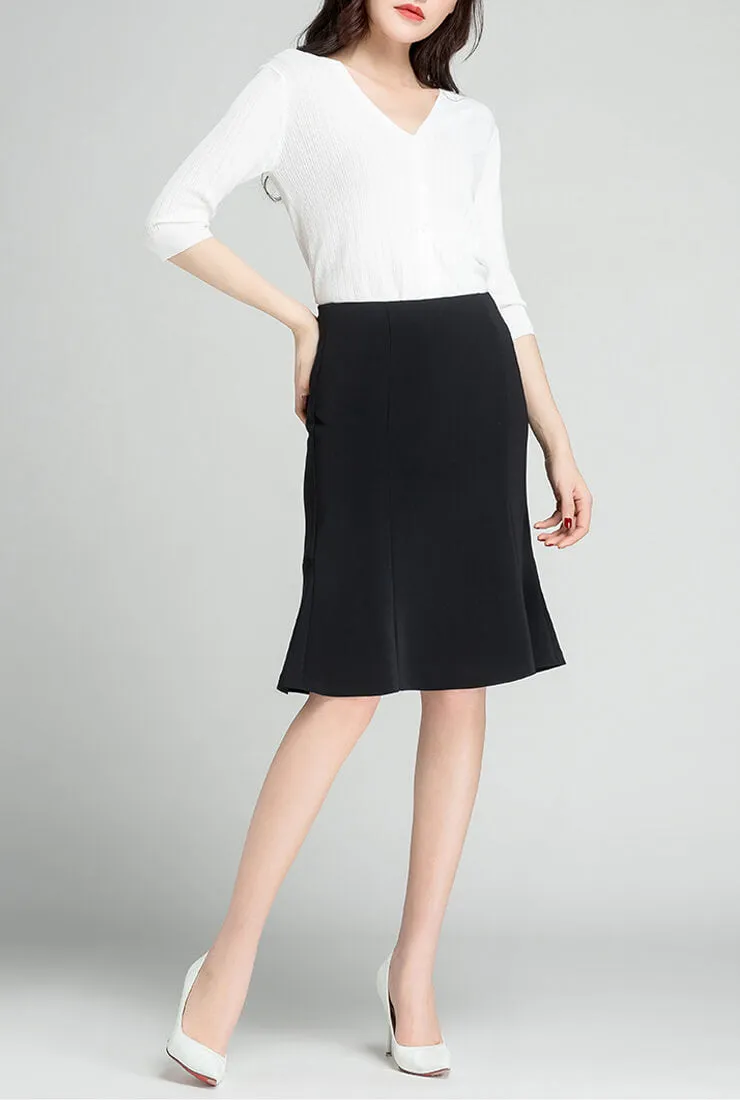 Fishtail Solid Color Sheath Skirt