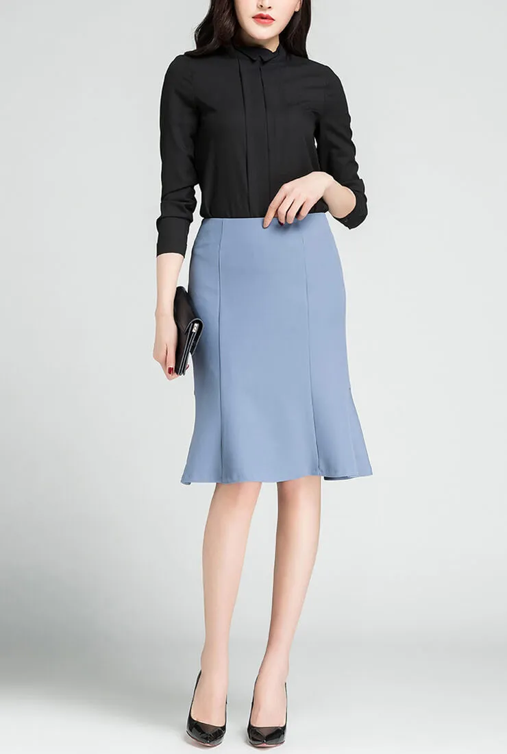 Fishtail Solid Color Sheath Skirt