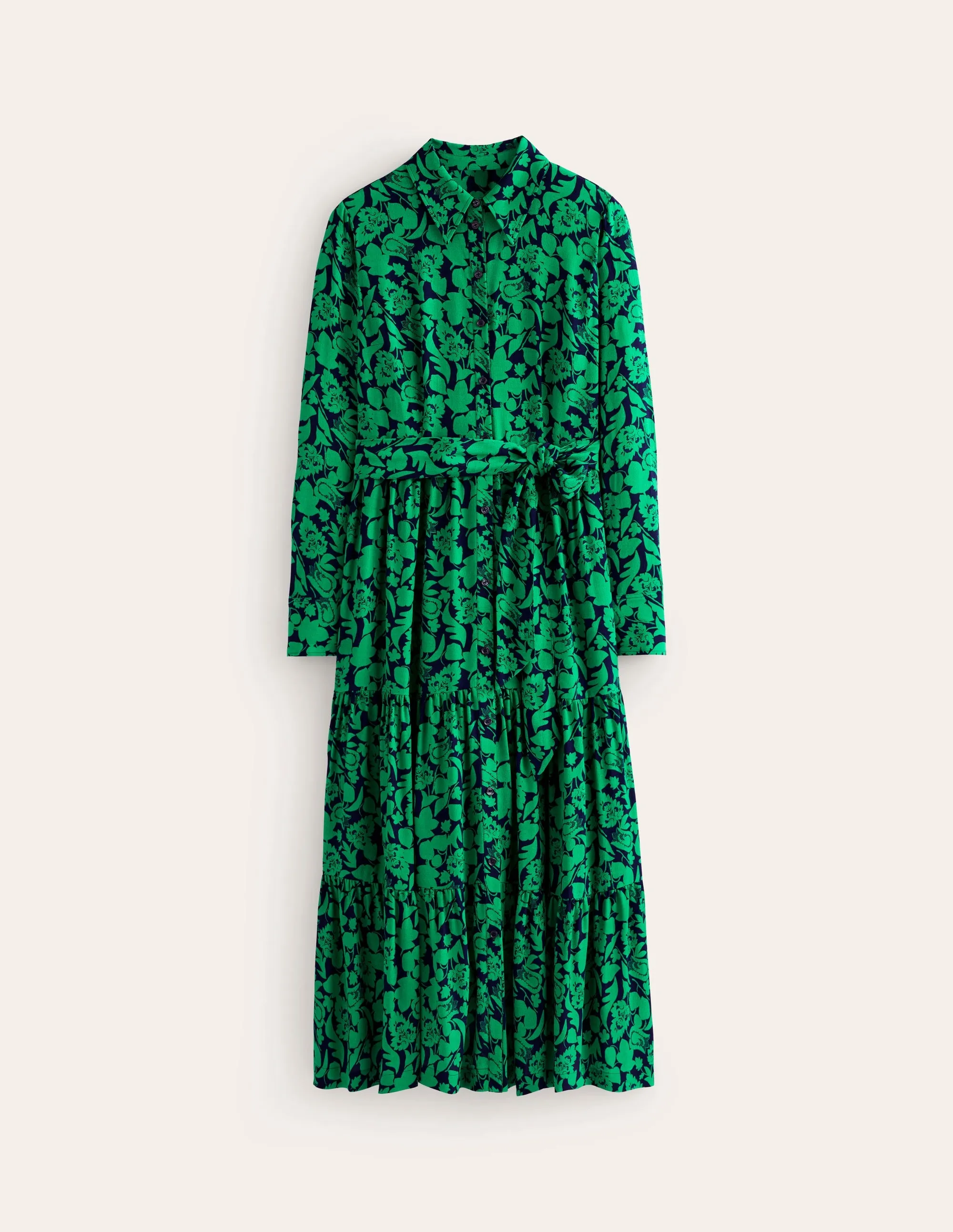 Flo Midi Shirt Dress-Meadow Green, Tulip Bloom