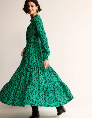 Flo Midi Shirt Dress-Meadow Green, Tulip Bloom