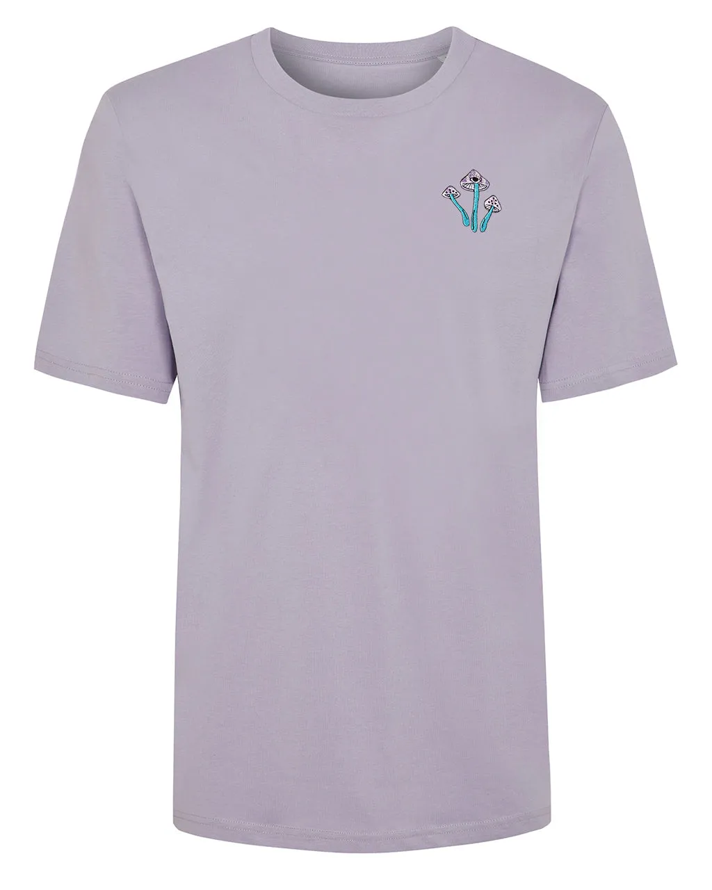 Fungi Embroidered Organic Cotton T-Shirt Lilac