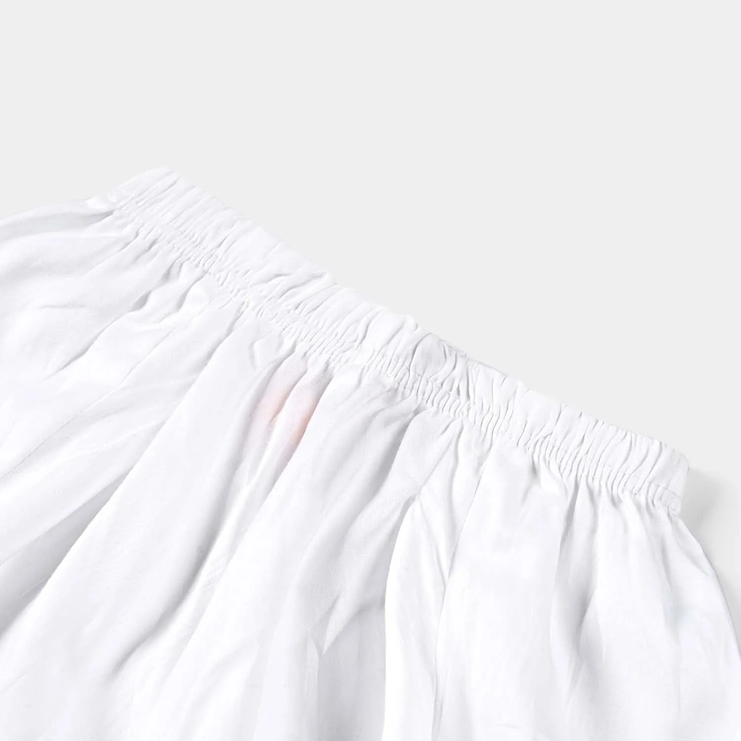 Girls Cotton Tulip Shalwar-White