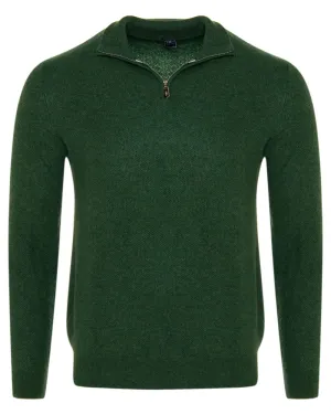 Green Cashmere Quarter Zip sweater