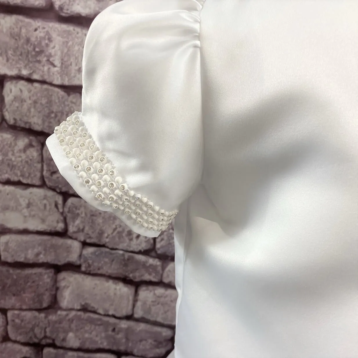 Harper Flower Girl Dress - White with Petal Bag