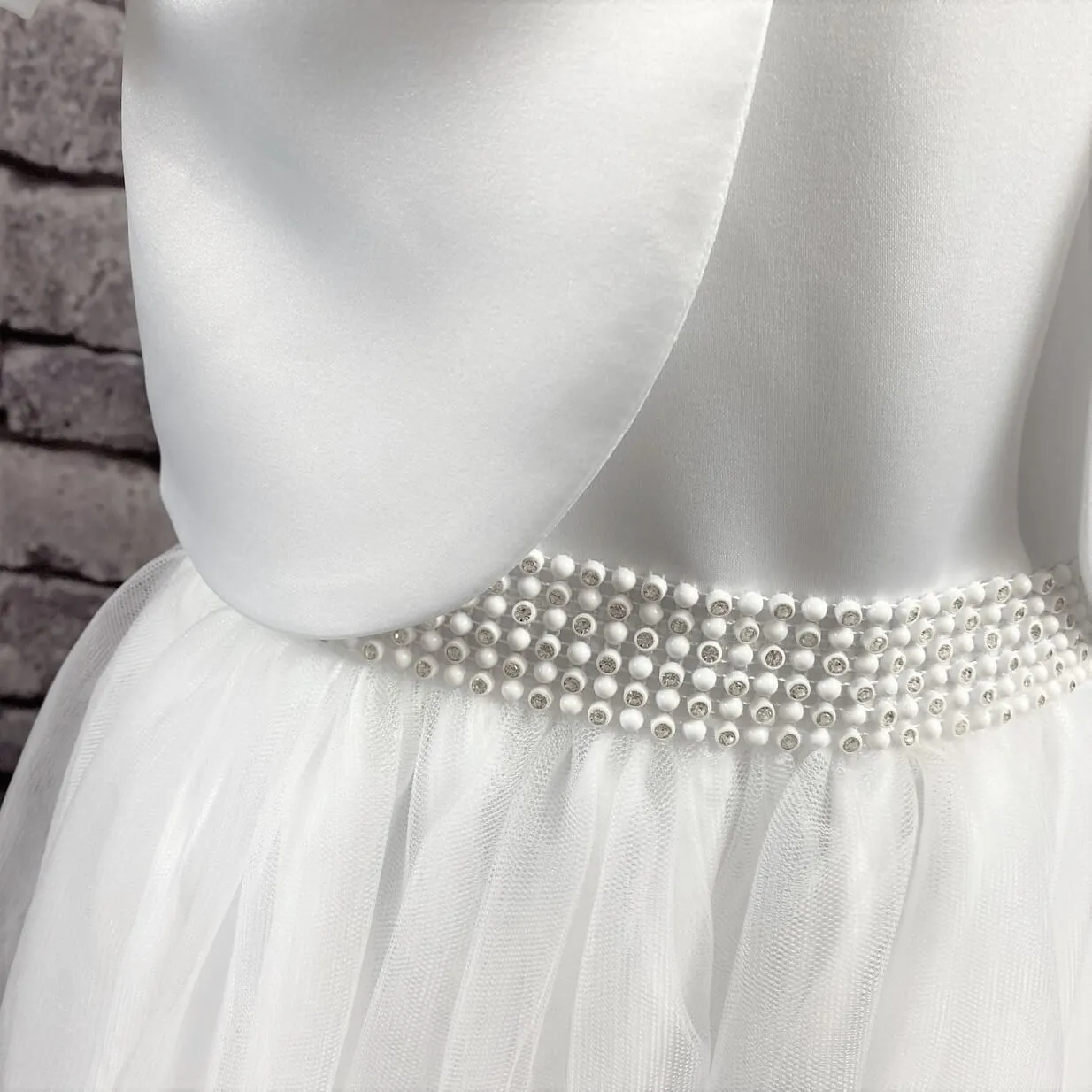 Harper Flower Girl Dress - White with Petal Bag