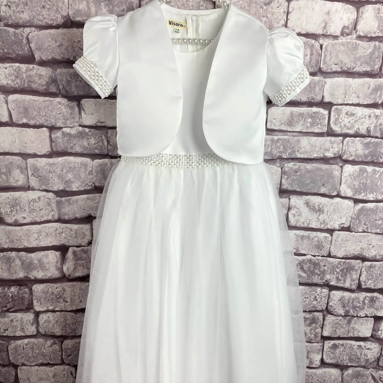 Harper Flower Girl Dress - White with Petal Bag