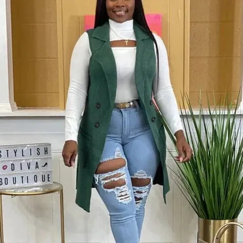 Harper Sleeveless Cardigan Coat