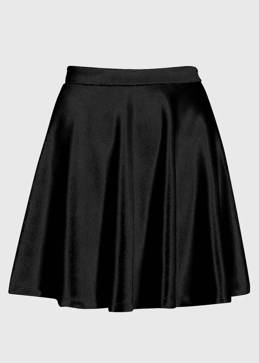 High Waist Black Solid skirt