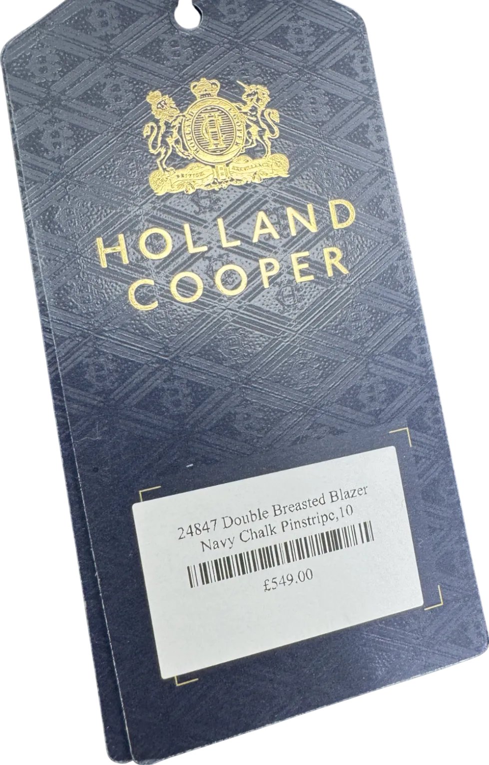 Holland Cooper Blue Double Breasted Blazer Navy Chalk Pinstripe UK 10