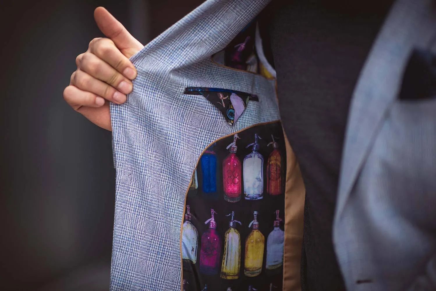 House of Cavani Caridi Slim Fit Blazer in Sky Blue
