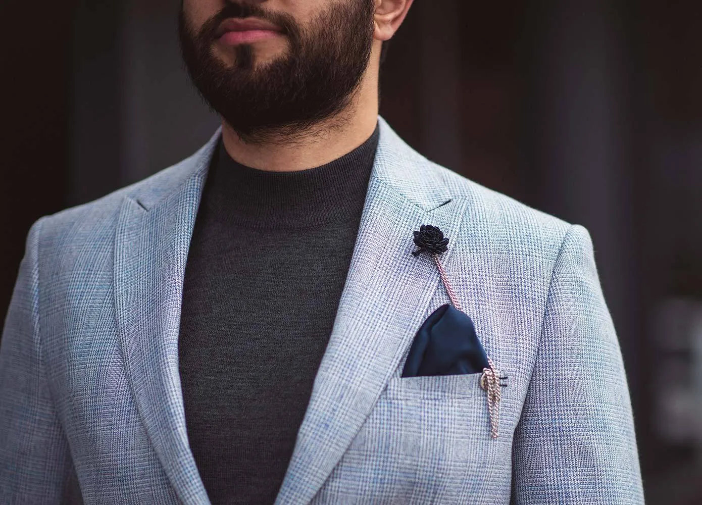 House of Cavani Caridi Slim Fit Blazer in Sky Blue