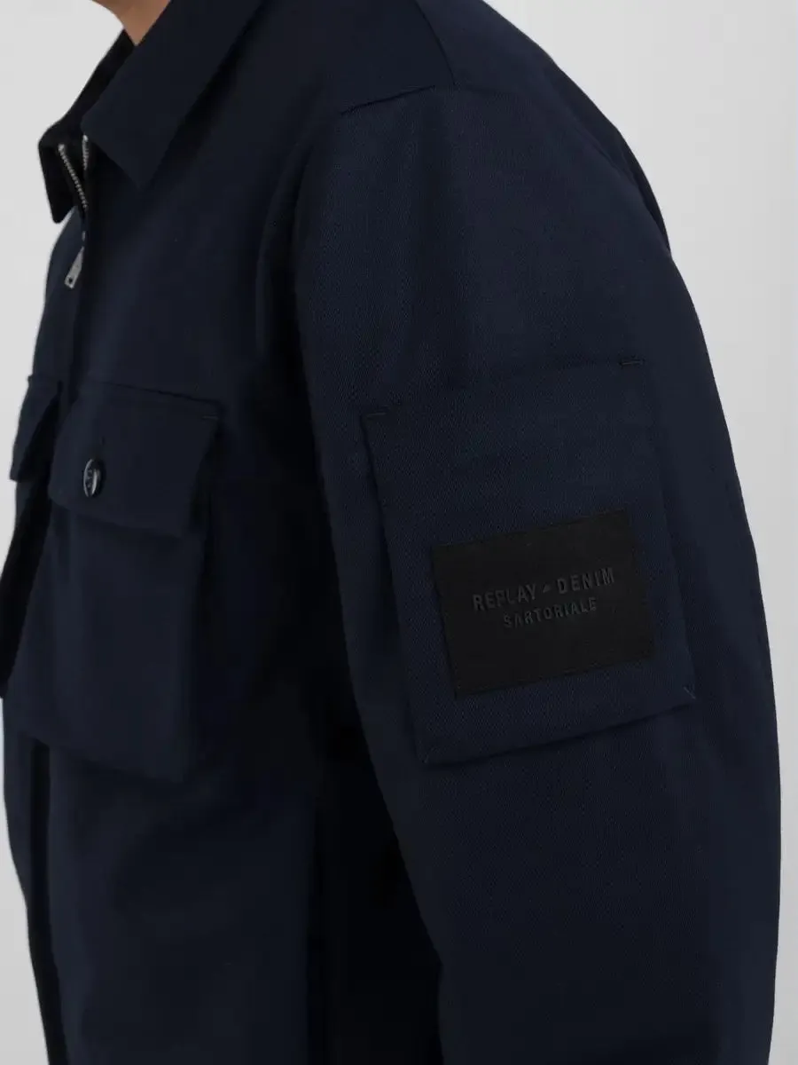 ID24997-Replay Sartoriale Navy Jacket