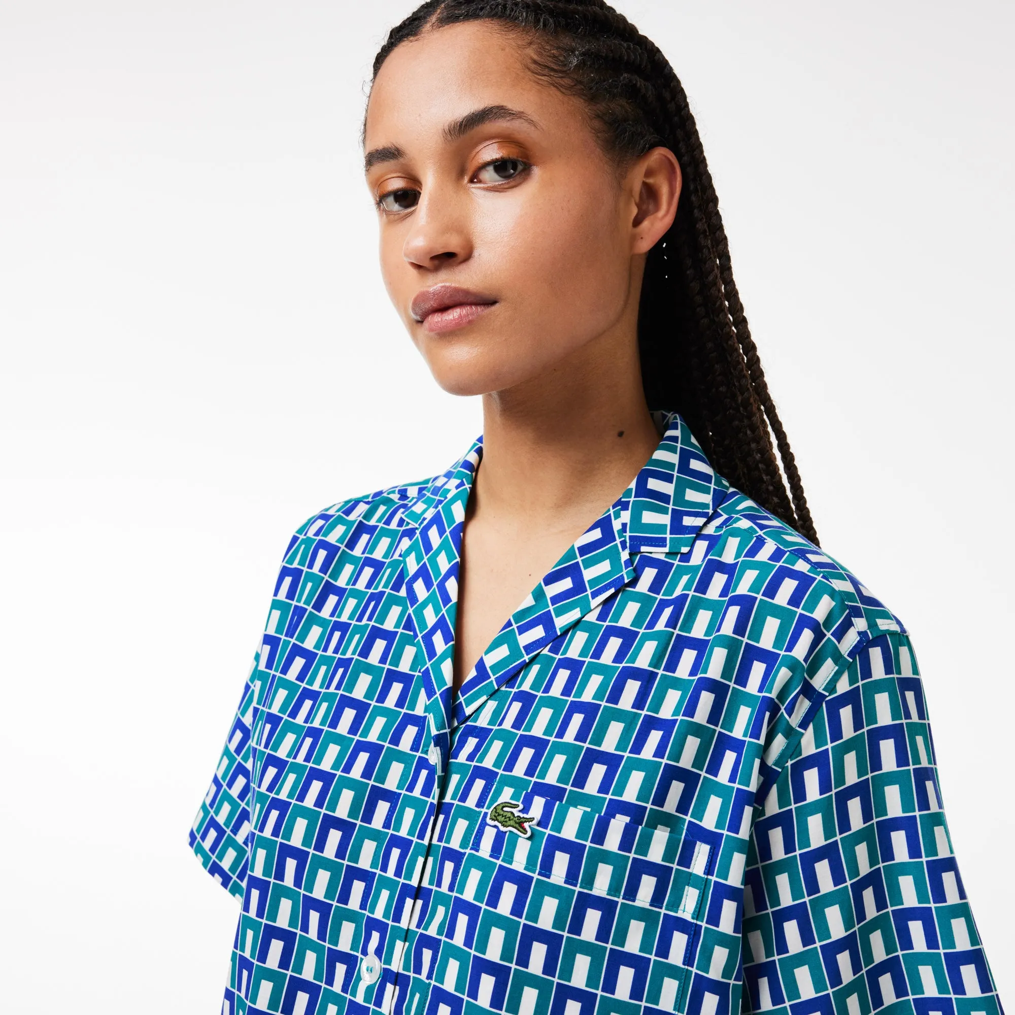 Lacoste Women's Oversized Shirt With Monogram Print