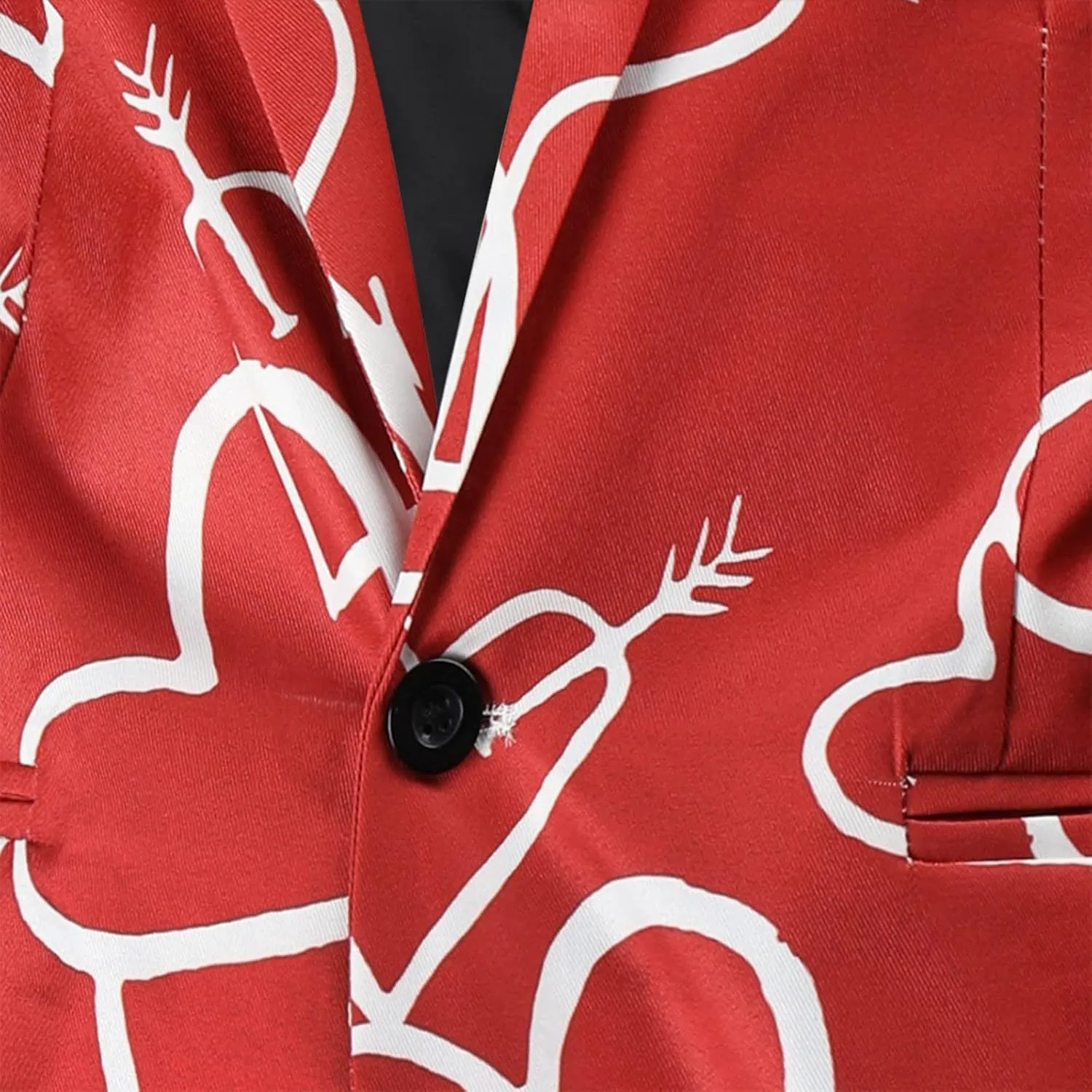 LCMTWX Mens Blazers Men's Fashion Coat Casual Pocket Button Suit Jacket Buckle Loved Printed Silk Pajama Suit Men