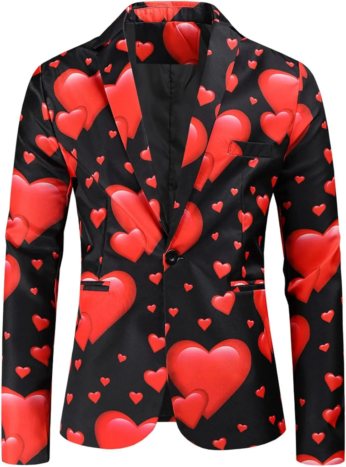LCMTWX Mens Blazers Men's Fashion Coat Casual Pocket Button Suit Jacket Buckle Loved Printed Silk Pajama Suit Men