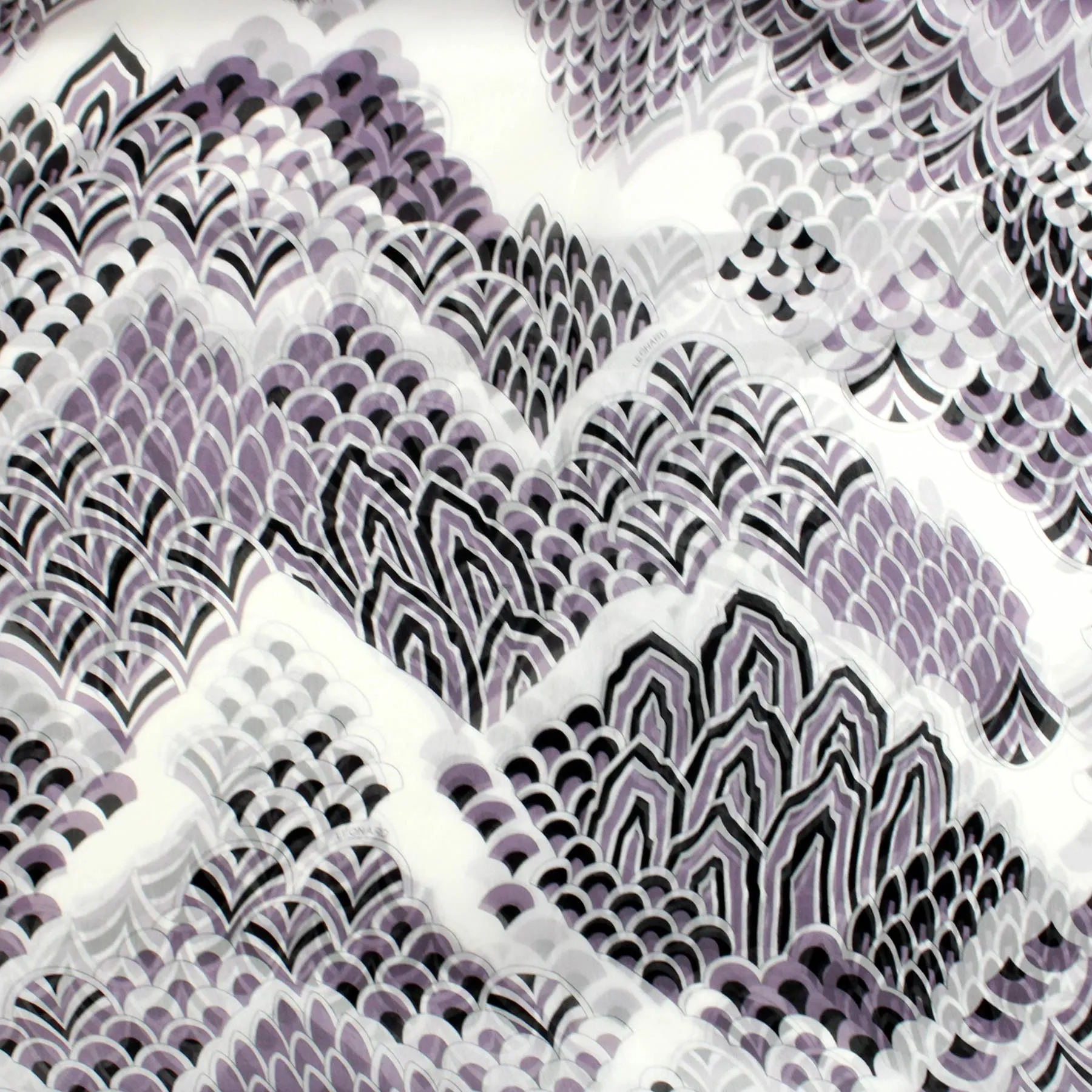 Leonard Paris Scarf Black White Design - Chiffon Silk Shawl FINAL SALE