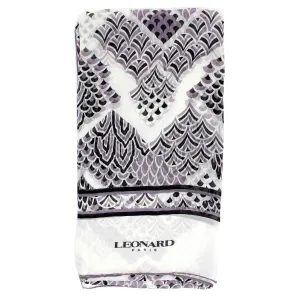 Leonard Paris Scarf Black White Design - Chiffon Silk Shawl FINAL SALE