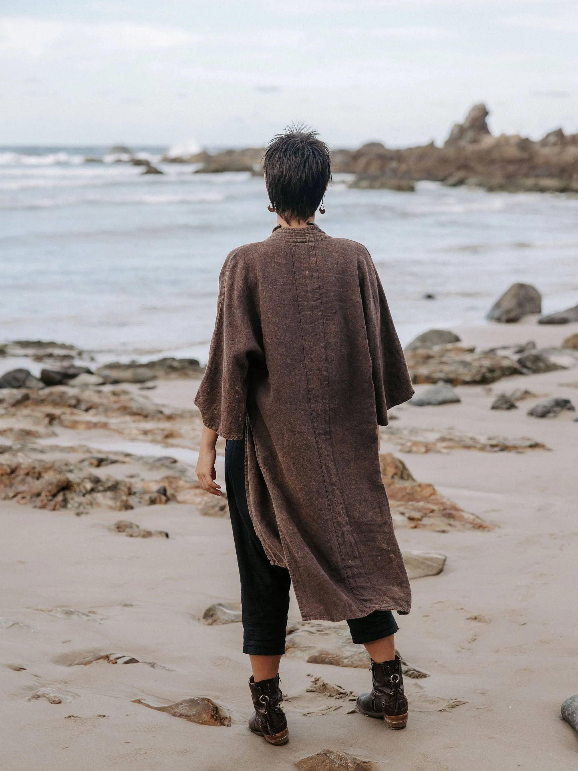 Linen Duster: Black